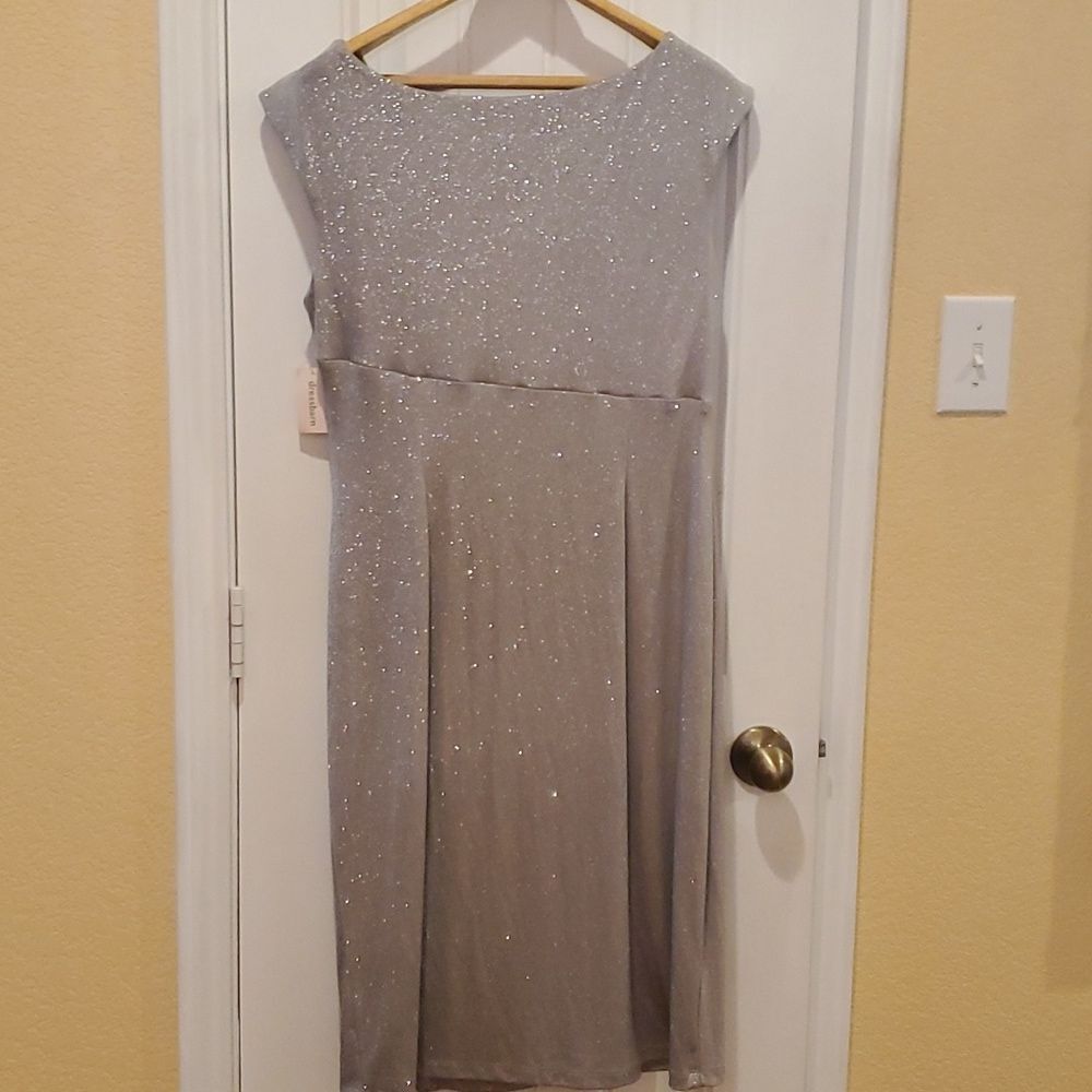 Dressbarn Collection Metallic Shinny Dress Size 16 - Picture 8 of 8